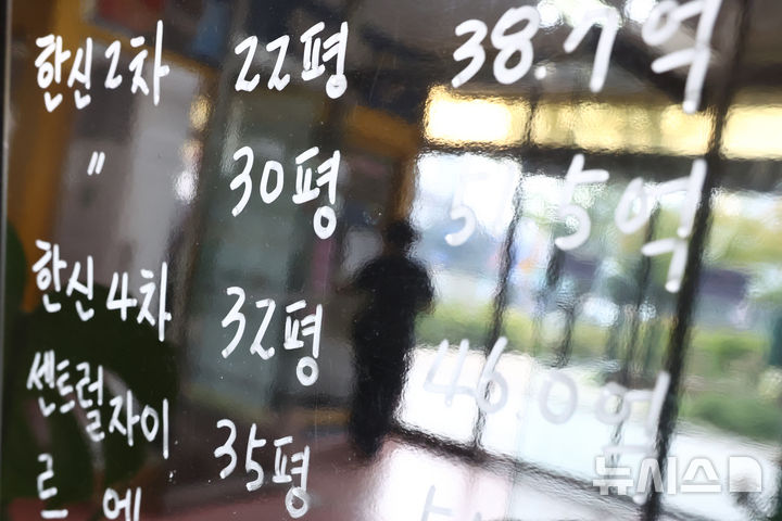[서울=뉴시스] 고승민 기자 = 서울 '강남 3구' 아파트 매매가 상승폭이 크게 축소된 것으로 알려진 지난 6일 서울 반포의 한 부동산업체 모습. 2026.08.06. kkssmm99@newsis.com