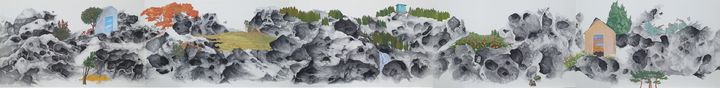 최은영_순환의 안식처_2025_한지에 먹과 분채_53×430cm *재판매 및 DB 금지