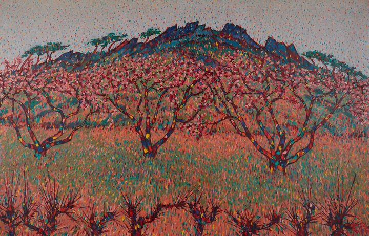 국립현대미술관 덕수궁에 선보인 1979년 작 이대원, '농원'. 150 × 230cm, 개인 소장. *재판매 및 DB 금지