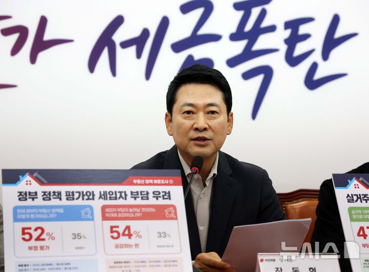 [서울=뉴시스] 고범준 기자 = 장동혁 국민의힘 대표가 7일 오전 서울 여의도 국회에서 열린 부동산정책 정상화 특별위원회 전체회의에서 발언하고 있다. 2026.08.07. bjko@newsis.com