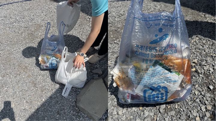 [서울=뉴시스] 여름 성수기를 맞은 일본의 유명 자연 명소에서 버려진 쓰레기 대부분이 한글 제품인 것으로 드러났다. (사진 출처=도쿠사와엔 공식 인스타그램 캡처)