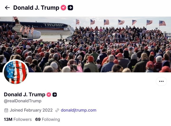 [서울=뉴시스]도널드 트럼프 미국 대통령의 트루스소셜 계정.(사진=@realDonaldTrump 트루스소셜 캡처)2026.08.11.