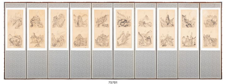 [서울=뉴시스] 금강산도 10폭 병풍. 1~4폭은 외금강, 5폭은 신금강, 6~10폭은 내금강이 그려져 있다. (사진=국립민속박물관 제공) 2026.08.11. photo@newsis.com *재판매 및 DB 금지