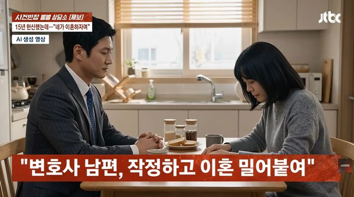 [서울=뉴시스] 최근 JTBC '사건반장'에는 뒷바라지 끝에 남편을 변호사로 만들었으나 이혼당한 여성의 사연이 공개됐다. (사진 : JTBC '사건반장' 유튜브 채널 캡처) *재판매 및 DB 금지