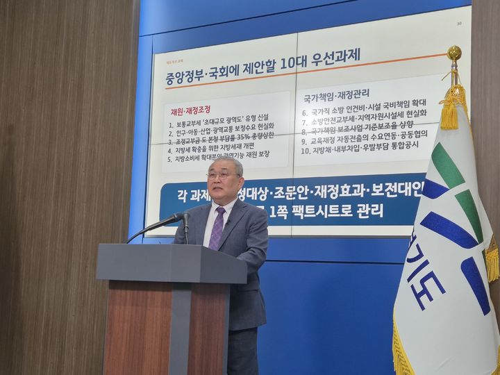 [수원=뉴시스] 이병희 기자 = 조임곤 경기도 재정혁신TF 공동위원장이 12일 도청에서 기자회견을 하고 있다. 2026.08.12. iambh@newsis.com *재판매 및 DB 금지