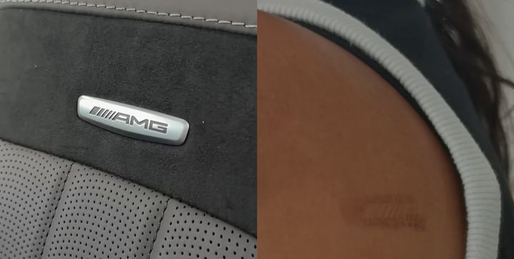 [서울=뉴시스] 메르세데스-AMG 차량의 운전석에 부착된 금속 로고 때문에 화상을 입었다고 주장하는 운전자들이 집단소송을 제기했다. (사진=유튜브 채널 @KarinaBath 캡처)