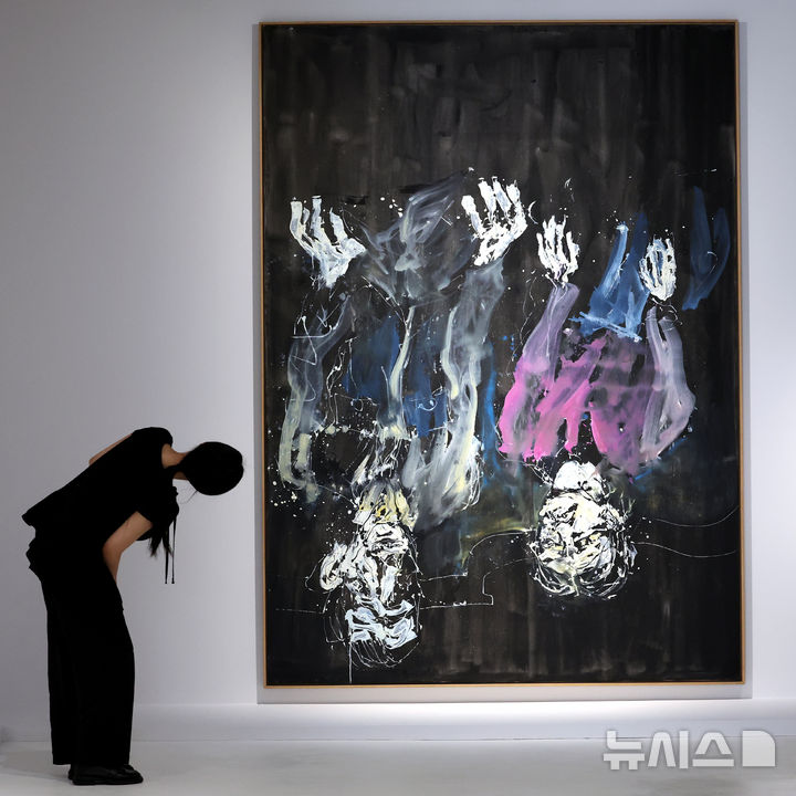 [서울=뉴시스] 박진희 기자 = 세화미술관 독일 신표현주의 대표 작가 게오르그 바젤리츠(Georg Baselitz) 회고전 전시 전경. 2026.08.12. pak7130@newsis.com