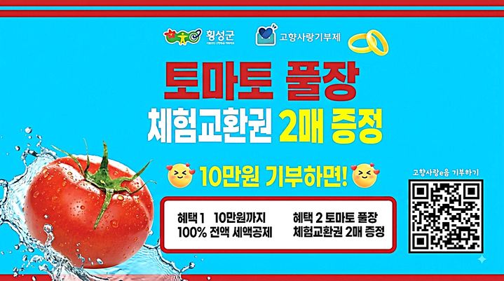 [횡성=뉴시스] 고향사랑기부제 토마토풀장 이벤트. (사진=횡성군 제공) 2026.08.13. photo@newsis.com *재판매 및 DB 금지
