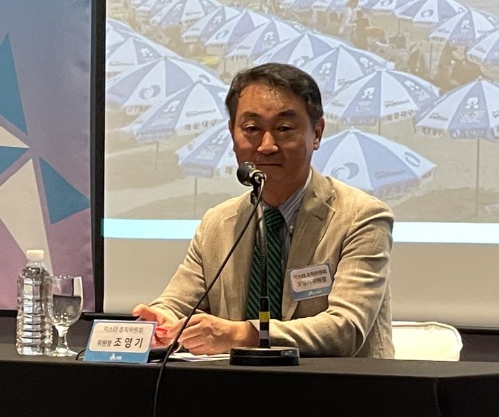 [서울=뉴시스] 이주영 기자 = 지스타 2026의 주요 프로그램과 전시장 구성 및 운영 계획을 공개했다. 사진은 조영기 지스타조직위원장 겸 한국게임산업협회장. 2026.08.13. zoo@newsis.com *재판매 및 DB 금지