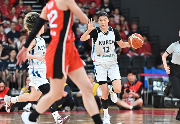 [서울=뉴시스] 한국 여자 농구 국가대표팀의 이해란. (사진=일본농구협회 제공) 2026.08.14. photo@newsis.com 