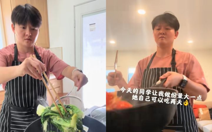[서울=뉴시스] 미국에서 영화감독을 꿈꾸던 중국인 여성이 졸업 직후 가족의 파산을 겪고 자동차와 집까지 처분했지만, 요리사로 전향해 연간 최대 11만8600달러(약 1억7000만원)를 버는 출장 요리사로 인생을 다시 일으켜 세웠다. (사진=도우인 '@面包超人' 캡처)
