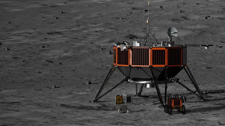 달에 착륙한 민간 달 착륙선 상상도. (사진=NASA·우주항공청 제공) *재판매 및 DB 금지