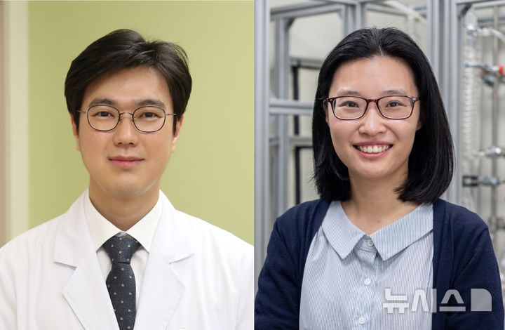 [서울=뉴시스] 왼쪽부터 이준엽 서울아산병원 안과 교수, 홍선기 DGIST 화학물리학과 교수. (사진= 서울아산병원 제공)