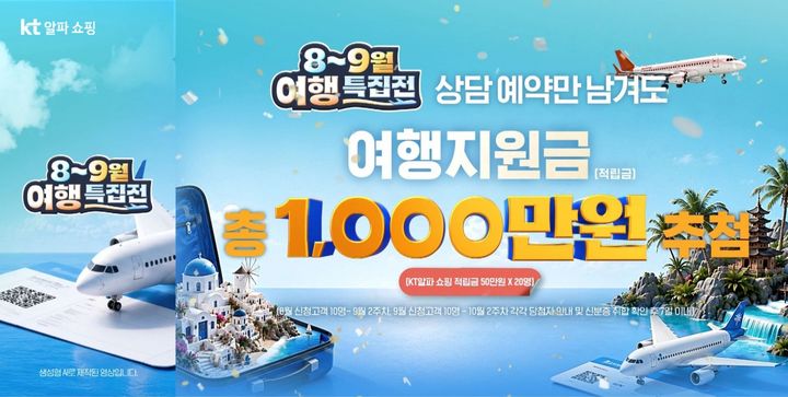 [서울=뉴시스] KT알파 쇼핑 여행지원금 프로모션 (사진=KT알파 쇼핑 제공) 2026.08.19. photo@newsis.com *재판매 및 DB 금지