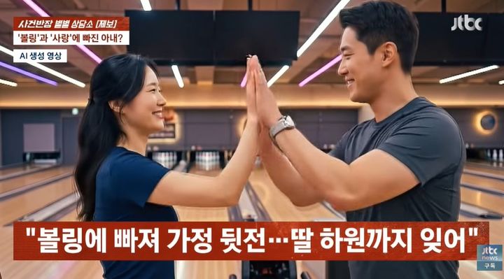 [서울=뉴시스] 지난 18일 방송된 JTBC '사건반장'에서 전해진 볼링장에서 만난 남성과 외도를 저지른 뒤 남편을 스토킹으로 고소하기까지 한 아내의 사연이 화제다. (사진=유튜브 'JTBC' 캡처)