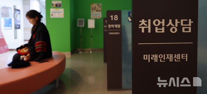 [서울=뉴시스] 김금보 기자 = 19일 서울 시내 한 대학교에서 2025학년도 후기 학위수여식을 마친 졸업생이 취업지원센터에 앉아있다. 2026.08.19. kgb@newsis.com