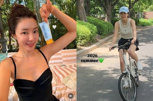 [서울=뉴시스]배우 박한별이 자전거 라이딩과 태닝을 즐기며 관리하는 근황을 공개했다.(사진=박한별 인스타그램 캡처)2026.08.20.
