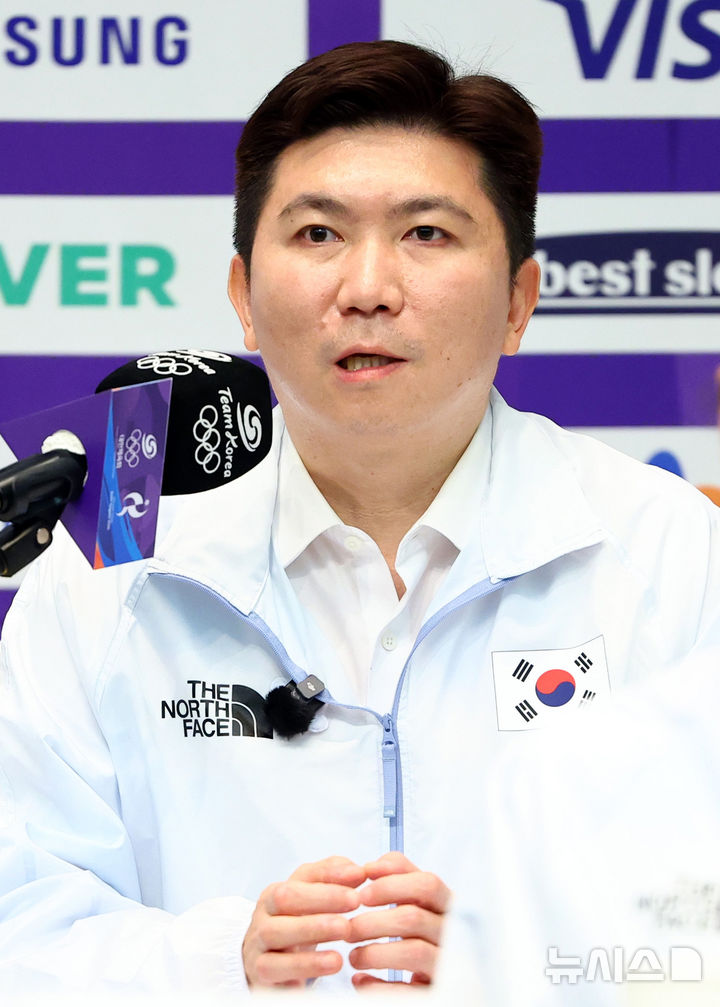 [진천=뉴시스] 황준선 기자 = 유승민 대한체육회장이 20일 오후 충북 진천 국가대표 선수촌에서 열린 2026 아이치·나고야 아시안게임 D-30 미디어 데이에서 인사말을 하고 있다. 2026.08.20. hwang@newsis.com
