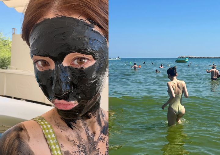 [서울=뉴시스] 가수 전소미가 해변에서 탄탄한 몸매를 드러내는 수영복 자태를 공개했다. (사진=전소미 인스타그램 @somsomi0309 캡처)