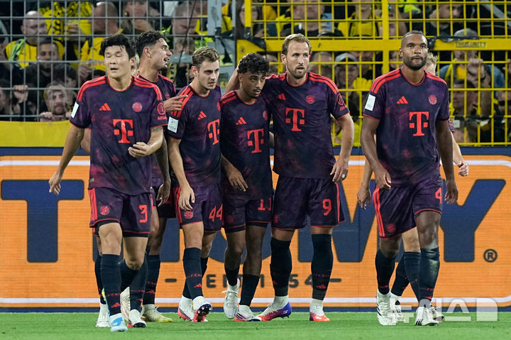 [도르트문트=AP/뉴시스] 독일 프로축구 분데스리가 바이에른 뮌헨, 2026시즌 프란츠 베켄바워 슈퍼컵 우승. 2026.08.22.