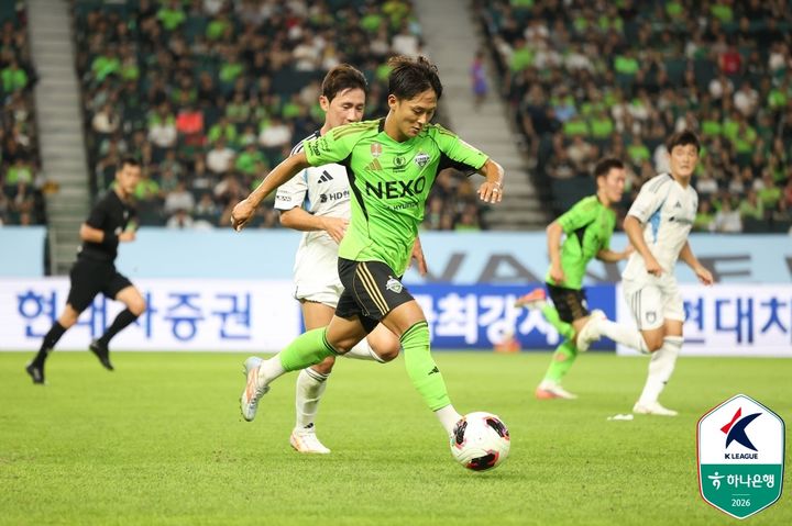 [서울=뉴시스] 프로축구 K리그1 전북현대의 이승우. (사진=한국프로축구연맹 제공) 2026.08.22. photo@newsis.com *재판매 및 DB 금지