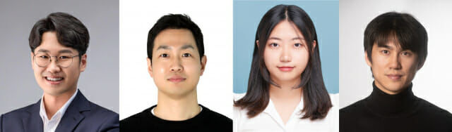 [울산=뉴시스] 사진 왼쪽부터 김명수 교수, 김병조 교수, 김다현 연구원, 연펑자오 박사.(사진=UNIST 제공) photo@newsis.com *재판매 및 DB 금지