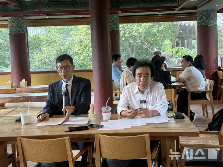 [서울=뉴시스] 24일 서울 봉은사에서 열린 수좌 명진 종교·시민사회장 장례위원회 기자회견 2026.08.24. suejeeq@newsis.com