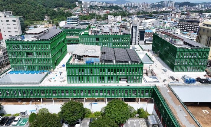 [순천=뉴시스] 전남광주 순천시 신청사 건립이 마무리단계에 접어들었다. (사진=순천시 제공) 206.08.24. photo@newsis.com *재판매 및 DB 금지