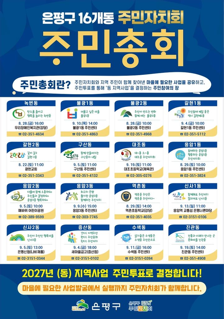 [서울=뉴시스] '2026년 은평구 주민자치회 동 주민총회' 홍보물. (사진=은평구 제공) 2026.08.24. photo@newsis.com *재판매 및 DB 금지