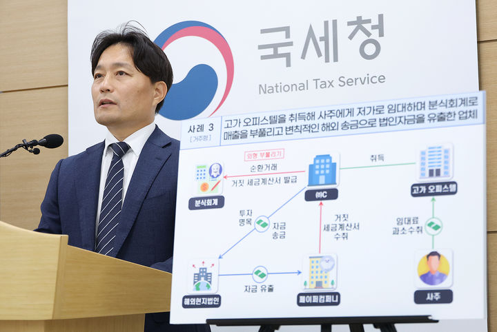 이성글 국세청 조사국장이 25일 정부세종청사에서 법인 보유 고가주택 등 사적사용 세무조사 결과를 브리핑하고 있다.(사진 : 국세청 제공) *재판매 및 DB 금지