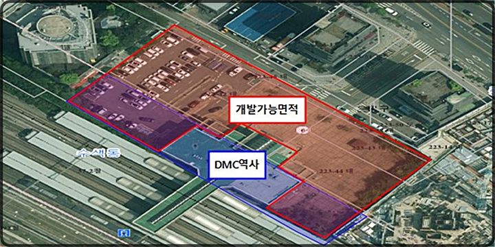 [대전=뉴시스] 경의중앙선 디지털미디어시티역 복합개발 사업대상지 위치도.(사진=철도공단 제공) *재판매 및 DB 금지