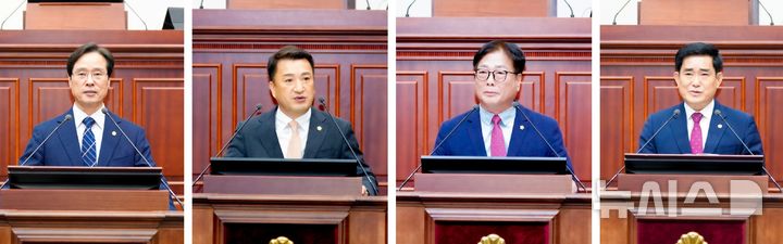 5분 발언하는 박종우·최재필·김태수·이경희 의원 
