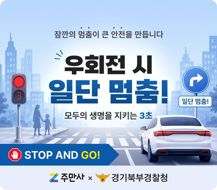 [의정부=뉴시스] 우회전 일시정지 캠페인. (사진=의정부경찰서 제공) 2026.08.25. photo@newsis.com *재판매 및 DB 금지