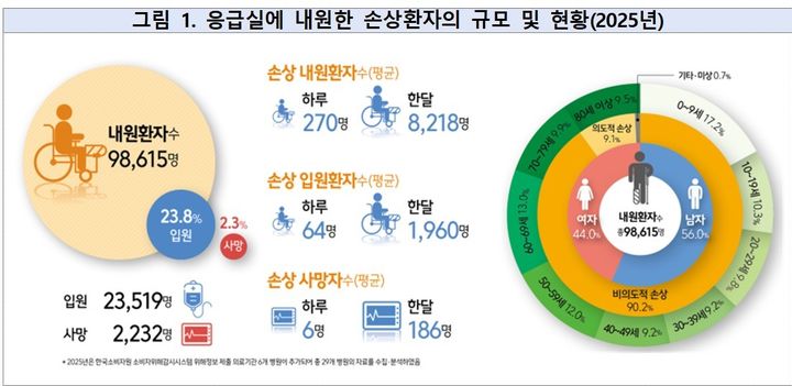 [세종=뉴시스]2025 손상 유형 및 원인 통계. (사진=질병관리청 제공) 2026.08.26. photo@newsis.com *재판매 및 DB 금지