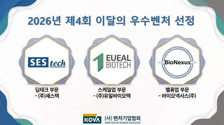 [서울=뉴시스] 2026년 제4회 이달의 우수벤처. (사진=벤처기업협회 제공) 2026.08.26. photo@newsis.com *재판매 및 DB 금지