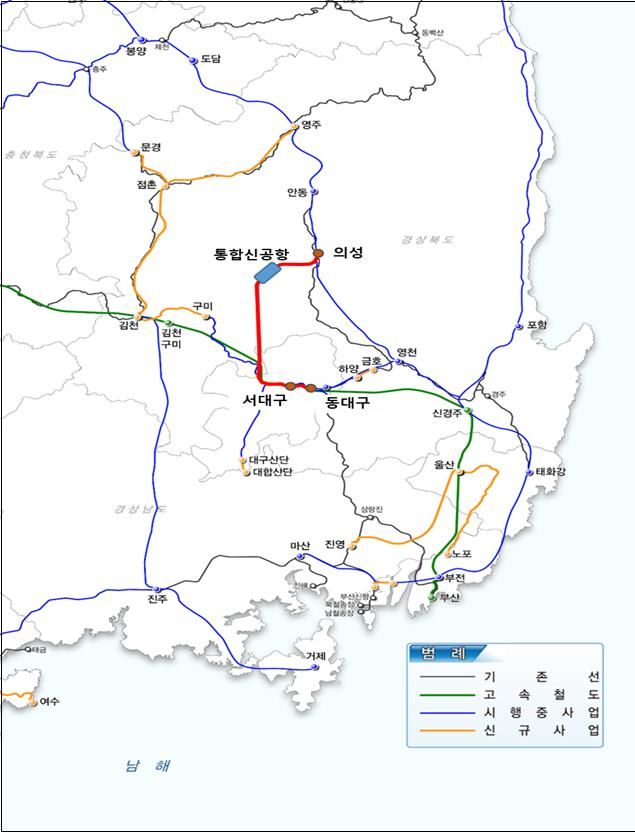 [대구=뉴시스] 대구경북신공항의 핵심 교통망 '대구~경북 광역철도 건설사업' 위치도(사진=대구시 제공) 2026.08.26 photo@newsis.com *재판매 및 DB 금지