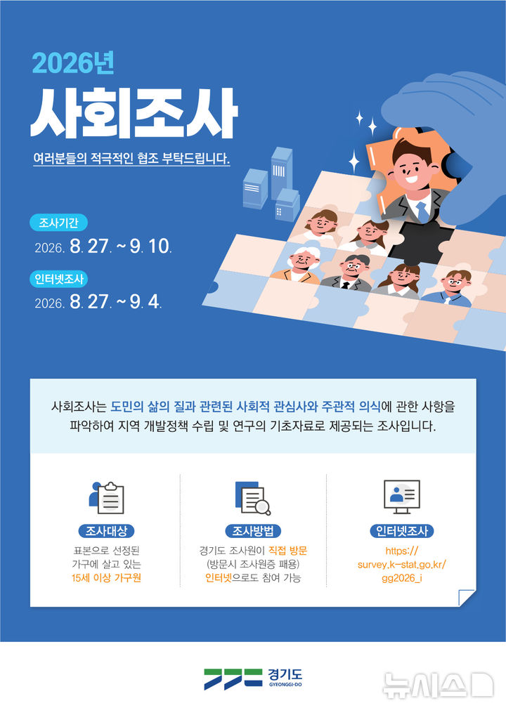 [김포소식] 시, 1005가구 대상 사회조사 실시 등