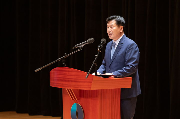 [세종=뉴시스]한국가스공사가 창립 43주년 기념식을 개최했다. 홍의락 한국가스공사 사장이다.(사진= 가스공사 제공) *재판매 및 DB 금지
