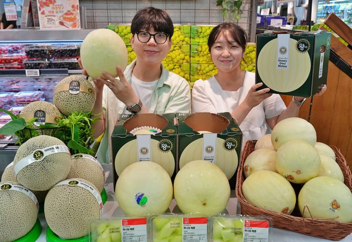 [서울=뉴시스] 롯데마트가 29일부터 3주간 '허니듀 킹메론'을 한정 수량 판매한다. (사진=롯데마트 제공) 2026.08.28. photo@newsis.com *재판매 및 DB 금지