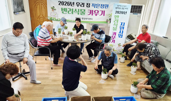 태백시 황연동 엄목경로당에서 진행한 ‘우리 집 작은 정원, 반려식물 키우기’ 3차 정서 지원 프로그램.(사진=태백시 제공) *재판매 및 DB 금지