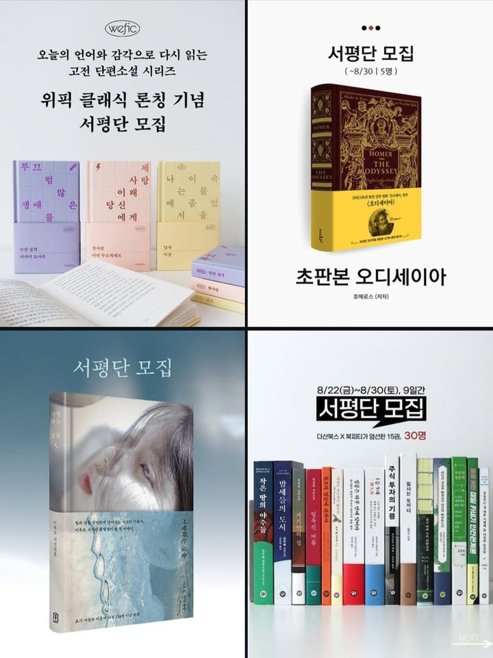 [서울=뉴시스] 사회관계망서비스(SNS)에서 모집되는 서평단. (사진=인스타그램 캡처) 2026.08.30. photo@newsis.com *재판매 및 DB 금지