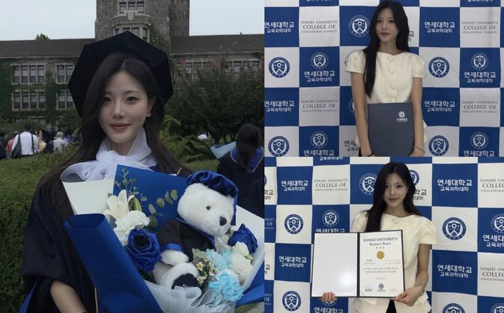 [서울=뉴시스] 쇼트트랙 선수 이유빈이 대학 졸업 사진을 공개했다. (사진 출처=이유빈 인스타그램 캡처)
