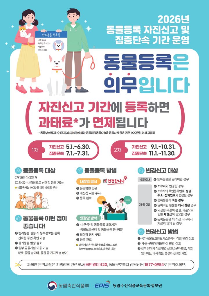 [양산=뉴시스] 동물등록 자진신고 기간을 운영 포스터. (사진= 양산시 제공) 2026.08.31. photo@newsis.com *재판매 및 DB 금지