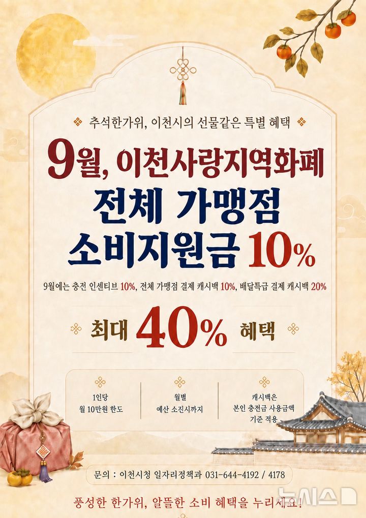 [이천=뉴시스] 이천시 추석 명절 이천사랑지역화폐 소비지원금 안내문 (사진=이천시 제공) 2026.08.31.photo@newsis.com