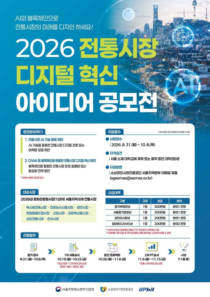 두나무, 서울중기청·소진공과 ‘전통시장 디지털 혁신 아이디어 공모전’ 개최(사진=두나무 제공) *재판매 및 DB 금지