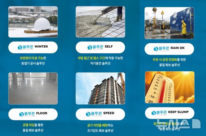 [서울=뉴시스] 삼표그룹의 특수 콘크리트 VAP 제품군. (사진=삼표그룹 제공)