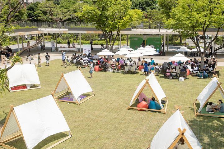 [서울=뉴시스] 양천구, 지난해 오목공원 야외도서관 전경. (사진=양천구 제공) 2026.09.01. photo@newsis.com *재판매 및 DB 금지