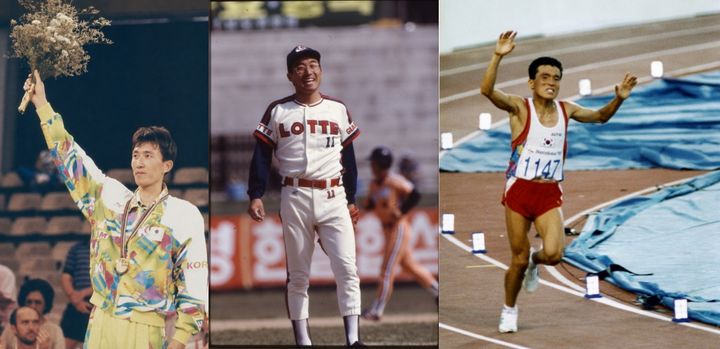 [서울=뉴시스] 2026년 대한민국 스포츠영웅 최종 후보. 왼쪽부터 박주봉, 고(故) 최동원, 황영조. (사진 = 대한체육회 제공) *재판매 및 DB 금지