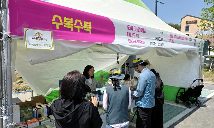 [무안=뉴시스] 지역 축제장에서 문화누리카드 가맹점 등록을 지원하는 모습. (사진=전남광주시 제공) photo@newsis.com *재판매 및 DB 금지