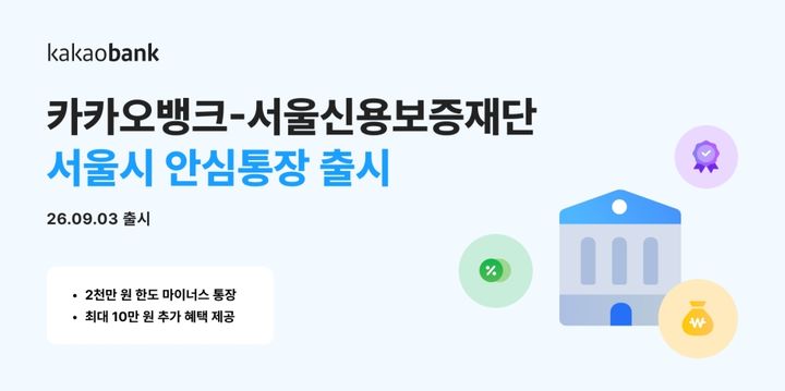 카카오뱅크, 안심통장 4호 출시…개설 고객 10만원 혜택
